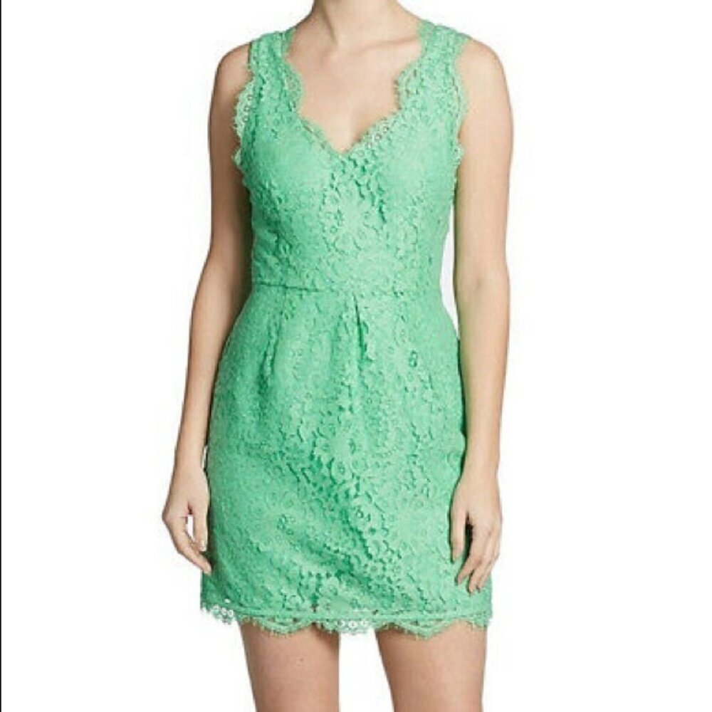 JOIE MINT GREEN RORI EYELASH SCALLOPED LACE DRESS